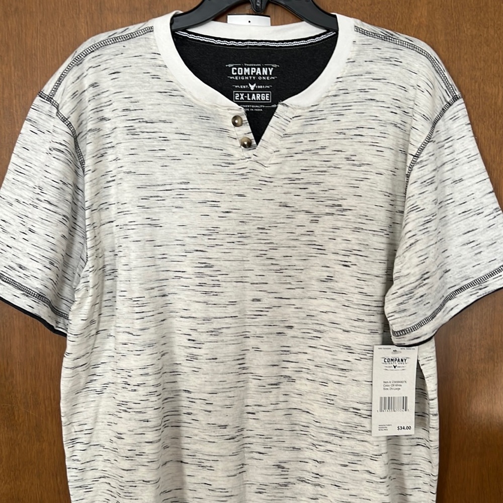 NWT Company Eighty One Off White Tee Shirt size 2X-Large